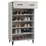 Shoe Cabinet Concrete Grey 60x35x105 cm Engineered Wood 812793