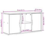 ZNTS TV Cabinet ODDA 79x24x40 cm Solid Wood Pine 4103603