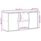 ZNTS TV Cabinet ODDA 79x24x40 cm Solid Wood Pine 4103603