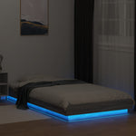 ZNTS Bed Frame with LED Lights without Mattress Grey Sonoma 90x200cm 3281124