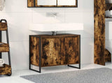 Bathroom Cabinet Smoke Oak 60 x 30 x 60 cm Engineered Wood 886488