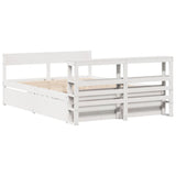 Bed Frame without Mattress White 140x200 cm Solid Wood Pine 3306382