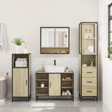 3 Piece Bathroom Furniture Set Sonoma Oak Engineered Wood 3301181