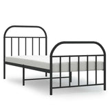 Metal Bed Frame without Mattress with Footboard Black 80x200cm 353644
