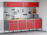 Work Cabinet Set with Drawer with Storage Manual 10 pcs Red 3321487