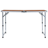 ZNTS Foldable Camping Table Aluminium 120x60 cm 48172