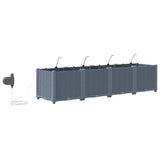Garden Planter 4 pcs LiGht Grey 160 x 40 x 37.5 cm PP 42002893