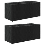 ZNTS Garden Planters with 2 Pots 2 pcs Black 72x30x32 cm Poly Rattan 3210528