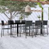 Garden Dining Set Black Powder-coated Steel Large Light Weight 3099268