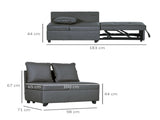 Convertible Single Sofa Bed with Thick Padded Seat, 3-in-1 Multi-Functional Sleeper Chair Bed with T3398P343087