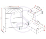 ZNTS Leon 3+2 Drawer Chest 100-102-179