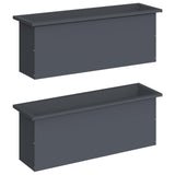 Garden Planter with LED 2 pcs Antracite 30 x 100 x 30 cm Steel 8008117