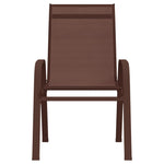 Stackable Garden Chairs 6 pcs Brown Textilene Fabric 318785