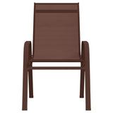 Stackable Garden Chairs 6 pcs Brown Textilene Fabric 318785