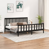 Bed Frame without Mattress Black 200x200 cm Solid Wood Pine 3188230
