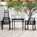 Dining Set Black Powder-coated steel Medium 3099155