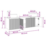 Bathroom Cabinet Set 3 pcs Black 49.5 x 44.5 x 65.5 cm 3405728