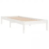 Bed Frame without Mattress White 90x200 cm Solid Wood 3105651