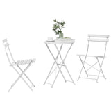 Folding Bistro Set 3 pcs White Steel 42002968