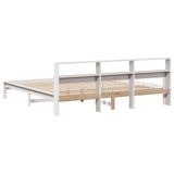 Bed Frame without Mattress White 200x200 cm Solid Wood Pine 3309726