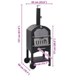 Charcoal Fired Outdoor Pizza Oven with Fireclay Stone 44279
