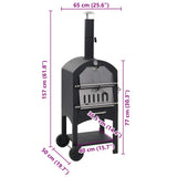 Charcoal Fired Outdoor Pizza Oven with Fireclay Stone 44279