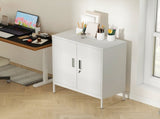 Metal Storage Cabinet with Lock and Adjustable Shelves - White T3398P425018