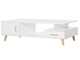Modern Minimalism Coffee Table with Storage, Sofa Side Table with Shelf & Drawer for Living Room T3398P330541