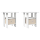 Bedside Table 2 pcs White 41 x 40 x 45 cm Engineered Wood 8000421