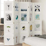 Room Divider 5 Panels White Solid Wood Paulownia 358694