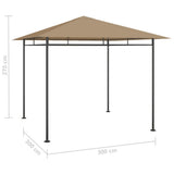Gazebo 3x3x2.7 m Taupe 180 g/m 313919