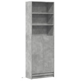 Highboard with LED Concrete Grey 69x32.5x200 cm Engineered Wood 3307908