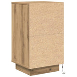 ZNTS Bedside Cabinet with LED Lights Artisan Oak 38x34x65 cm 861309