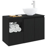 Bathroom Furniture Set 2 pcs Black Engineered Wood 3404035
