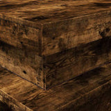 Coffee Table with LED Lights Smoked Oak 90x50x40 cm 839851