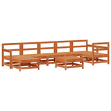 Garden Lounge Set 8 pcs Wax Brown Solid Pine Wood 3418090