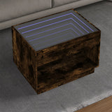 Coffee Table with Infinity LED Smoked Oak 70x50x50 cm 847662