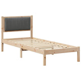 Bed Frame with Upholstered Headboard Dark Grey 75 x 190 cm 878300