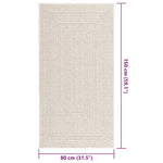 ZNTS Rug ZIZUR Cream 80x150 cm Jute Look Indoor and Outdoor 4010359