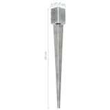 Ground Spikes 6 pcs Silver 9x9x90 cm Galvanised Steel 145417
