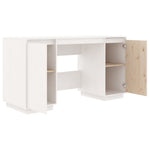 ZNTS Desk White 140x50x75 cm Solid Wood Pine 814325