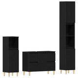 Bathroom Furniture Set with Drawer 3 pcs Black 30 x 30 x 180 cm 3333090