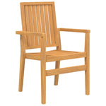 Stackable Garden Chairs 4 pcs 56.5x57.5x91 cm Solid Wood Teak 3157901