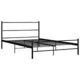 Bed Frame with Headboard without Mattress Black 140x200 cm Metal 286497