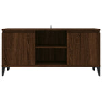 TV Cabinet with Metal Legs Brown Oak 103.5x35x50 cm 813163