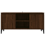 TV Cabinet with Metal Legs Brown Oak 103.5x35x50 cm 813163