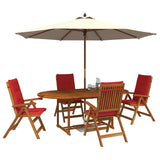 5-Piece Garden Dining Set Natural Solid Acacia Wood 3434486