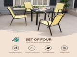 Set of Four Stackable Mesh Seat Chairs - Beige T3398P317536