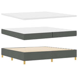Box Spring Bed with Headboard Dark grey 200 x 200 cm Fabric 3339722
