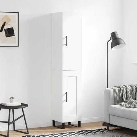 Highboard White 34.5x34x180 cm Engineered Wood 3199129